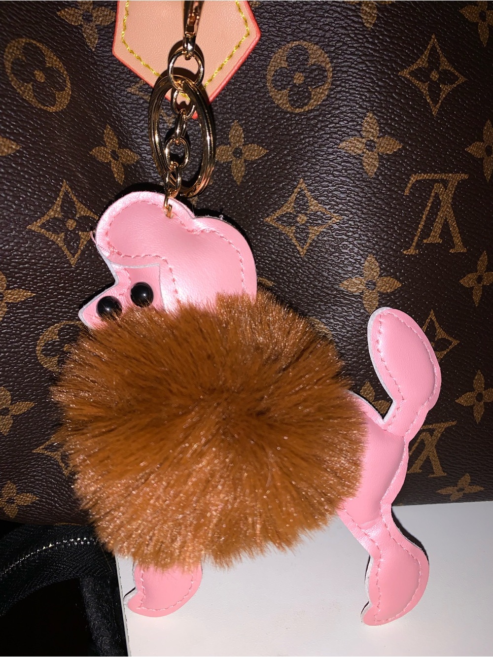 Poodle Pom Pom purse/bag charm Keychain